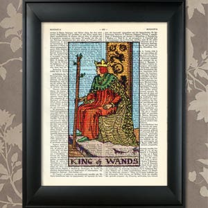 Roi des baguettes, Tarot Card Print, Tarot Card Poster, Tarot Print, Tarot art, Tarot wall art, Tarot Gift, Tarot Cards, Tarot Deck, Minor Arcana