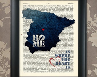 Impresión de arte de España, Impresión de España, Arte de mapa de España, Arte de pared de España, Orgullo de España, Impresión de mapa de España, Mapa de España, Decoración de España, Regalo de España, Mapa de España