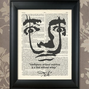 Salvador Dali Sketch, Salvador Dali Quote, Salvador Dali print, Salvador Dali Poster, Salvador Dali art, Dali wall art, Dali print, Dali Art image 1