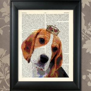 Beagle, Beagle Portrait, Beagle Print, Beagle art, Beagle wall art, Pet Dog Art, Dog Portrait, Proud Beagle Owner, Dog Prints, Brown Beagle