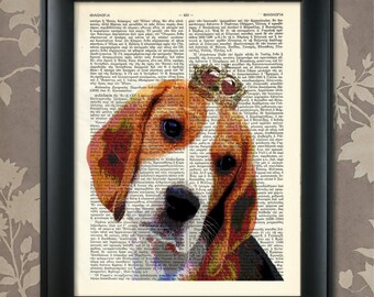 Beagle, Beagle Portrait, Beagle Print, Beagle art, Beagle wall art, Pet Dog Art, Dog Portrait, Proud Beagle Owner, Dog Prints, Brown Beagle