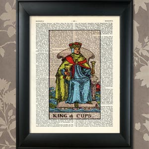 Rey de copas, Tarot Card Print, Tarot Card Poster, Tarot Print, Tarot art, Tarot wall art, Tarot Gift, Tarot Cards, Tarot Deck, Minor Arcana