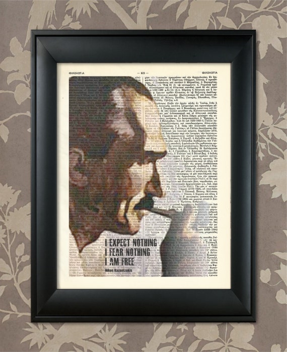 Nikos Kazantzakis Epitaph Kazantzakis Print Kazantzakis Etsy