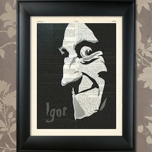 Young Frankenstein, Igor print, Igor art, Igor poster, Frankenstein Print, Frankenstein art, Frankenstein decor, Marty Feldman, Mel Brooks