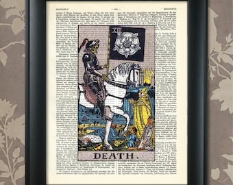 Death, Tarot Card Print, Tarot Card Poster, Tarot Print, Tarot art, Tarot wall art, Tarot Gift, Tarot Cards, Tarot Deck, Major Arcana