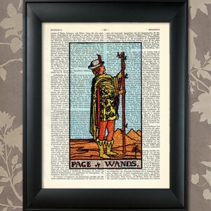 Page de baguettes, Tarot Card Print, Tarot Card Poster, Tarot Print, Tarot art, Tarot wall art, Tarot Gift, Tarot Cards, Tarot Deck, Minor Arcana