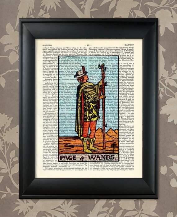 Page of Wands Tarot Card Print Tarot Card Poster Tarot | Etsy