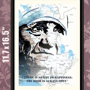 Mutter Teresa, Zitat, 2, Mutter Teresa Druck, Mutter Teresa Kunst, Mutter Teresa Poster, Mutter Teresa Geschenk, albanisch, Karte, Missionar Nun