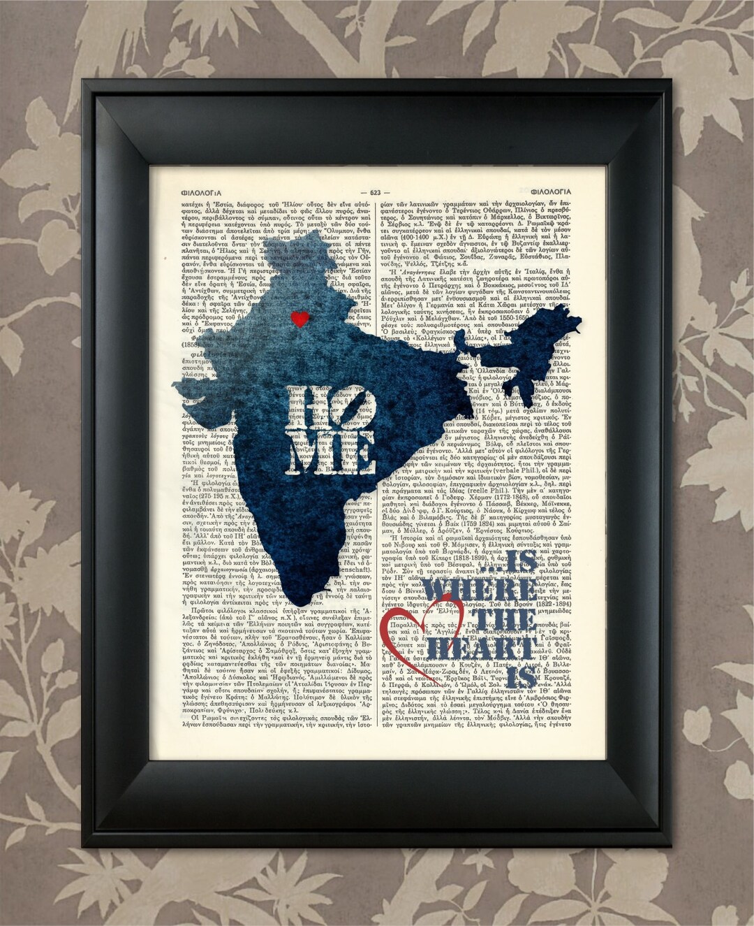 India Art Print, India Print, India Map Art, India Wall Art, India ...