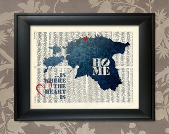 Estonia Art Print, Estonia Print, Estonia Map Art, Estonia Wall Art, Estonia Pride, Estonia Map Print, Estonia Map, Map of Estonia