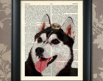 Siberian Husky, Husky Portrait, Husky Print, Siberian Husky art, Husky wall art, Pet Dog Art,Dog Portrait,Proud Husky,Husky Gift,Dog Prints,
