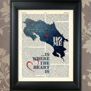 Costa Rica Art Print, Costa Rica Print, Costa Rica Map Art, Costa Rica Wall Art, Costa Rica Pride, Costa Rica Map Print, Costa Rica Map