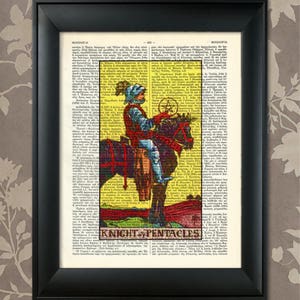 Knight of Pentacles, Tarot Card Print, Tarot Card Poster,Tarot Print,Tarot art,Tarot wall art,Tarot Gift,Tarot Cards,Tarot Deck,Minor Arcana