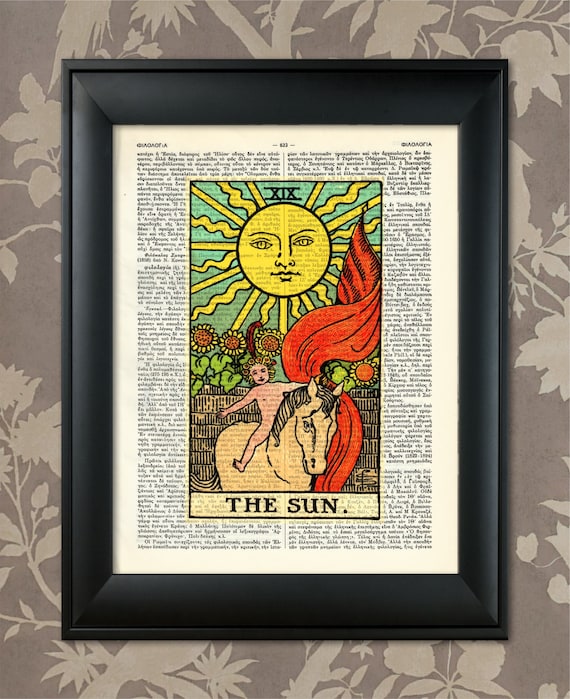 The Sun, Tarot Card Print, Tarot Card Poster, Tarot Print, Tarot art, Tarot wall art, Tarot Gift, Tarot Cards, Tarot Deck, Major Arcana