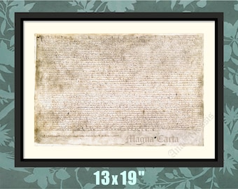 The Magna Carta, 1215, Historical Print, Historical Art, Historical Decor, Historical Gift, Historical Poster, English History, Medieval