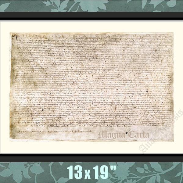 The Magna Carta, 1215, Historical Print, Historical Art, Historical Decor, Historical Gift, Historical Poster, English History, Medieval