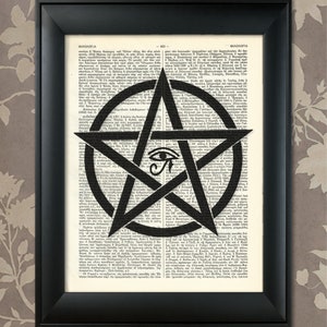 Pentagram Print, Eye of Horus, Pentagram Poster, Pentagram Art, Pentagram Decor, Pentagram Gift, Occult Symbol, Mysticism Print, Ancient Art