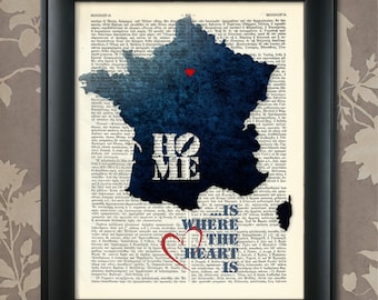 France Art Print, France Print, France Map Art, France Wall Art, France Poster, France Map Print, France Map, French Decor, Map of France