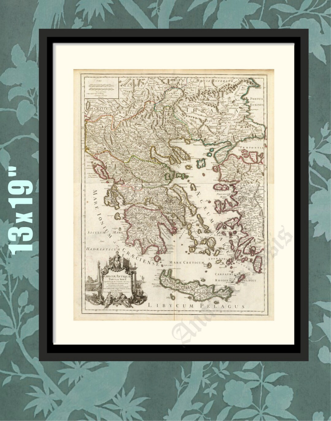 Greece 1707, Under Ottoman & Venetian Rule, Greek History Print