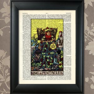 Rey de Pentáculos, Tarot Card Print, Tarot Card Poster, Tarot Print, Tarot art, Tarot wall art, Tarot Gift, Tarot Cards, Tarot Deck, Minor Arcana