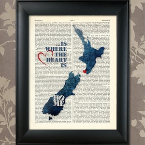 New Zealand ArtPrint, New Zealand Print, New Zealand Map Art, New Zealand Wall Art, New Zealand Pride, New Zealand Gift, New Zealand Map