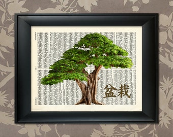 Bonsai Tree Print, 6, Bonsai Print, Bonsai Art, Bonsai Poster, Bonsai Decor, Bonsai Wall Art, Japanese Bonsai, Japanese Art, Zen Decor