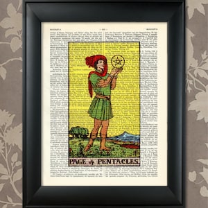 Página de Pentáculos, Tarot Card Print, Tarot Card Poster, Tarot Print, Tarot art, Tarot wall art, Tarot Gift, Tarot Cards, Tarot Deck, Minor Arcana