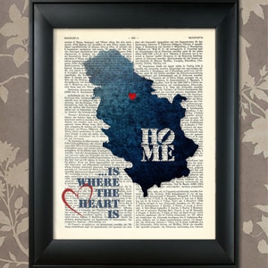 Serbia Art Print, Serbia Print, Serbia Map Art, Serbia Wall Art, Serbia Poster, Serbia Map Print, Serbia Map, Serbia Decor, Map of Serbia