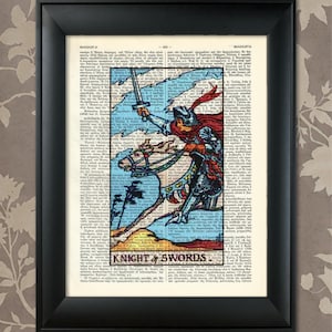Knight of Swords, Tarot Card Print, Tarot Card Poster, Tarot Print, Tarot art, Tarot wall art,Tarot Gift,Tarot Cards,Tarot Deck,Minor Arcana