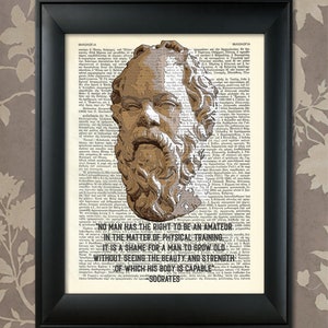 Socrates, filosofisch citaat, filosofie print, grote filosofen, Socrates print, oefening poster, oude Griekenland, fysieke training