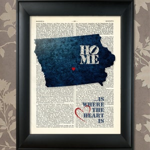 Iowa Art Print, Iowa Print, Iowa Map Art, Iowa Wall Art, Iowa Pride, Iowa Map Print, Iowa Map, Iowa Decor, Iowa Gift, Map of Iowa