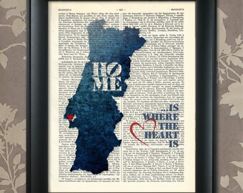 Portugal Art Print, Portugal Print, Portugal Map Art, Portugal Wall Art, Portugal Pride, Portugal Map Print, Portugal Map, Portuguese Decor