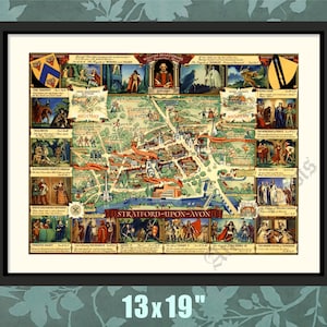 Shakespeare Country, Shakespeare Plays, Shakespeare Print, Stratford on Avon, Shakespeare Art, Shakespeare Wall Art, William Shakespeare