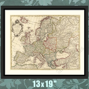 Europa 1739, Vintage Europäische Karte, Europäische Geschichtskunst, Historische Karte, Historischer Druck, Historische Kunst, Europäischer Kartendruck, Europäisches Geschenk