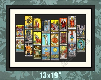 Major Arcana, All 22 Cards, Tarot Cards Print, Tarot Cards Poster, Tarot Print, Tarot Art, Tarot Wall Art, Tarot Cards Art, Tarot Deck