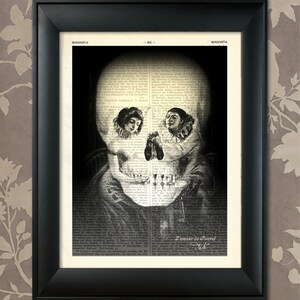 L' Amour de Pierrot, Salvador Dali, Optical Illusion Art, Salvador Dali Print, Dali Art, Dali Wall Art, Dali Poster, Skull Print, Skull Art image 1