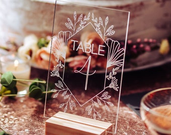 Acrylic Table Numbers, Wedding Table Numbers, Rustic Wedding Decor, Wedding Table Names, Acrylic Wedding Sign, Romantic Wedding, 4x6 in