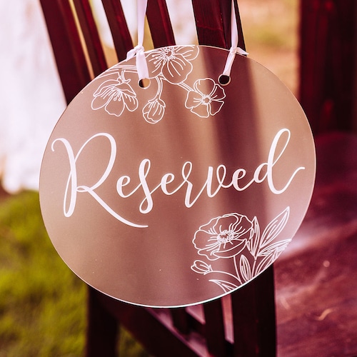 Reserved Seat Sign Wedding Ceremony Minimalistic Classic Etsy