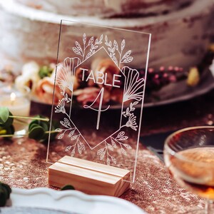 Acrylic Table Numbers, Wedding Table Numbers, Rustic Wedding Decor, Wedding Table Names, Acrylic Wedding Sign, Romantic Wedding, 5x7 in