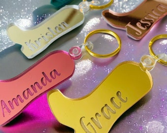 Bachelorette Personalized Name Keychain, Cowgirl Bachelorette Party, Country Hen Party, Last Rodeo, Keyring Hoe Down, Western Bridesmaid