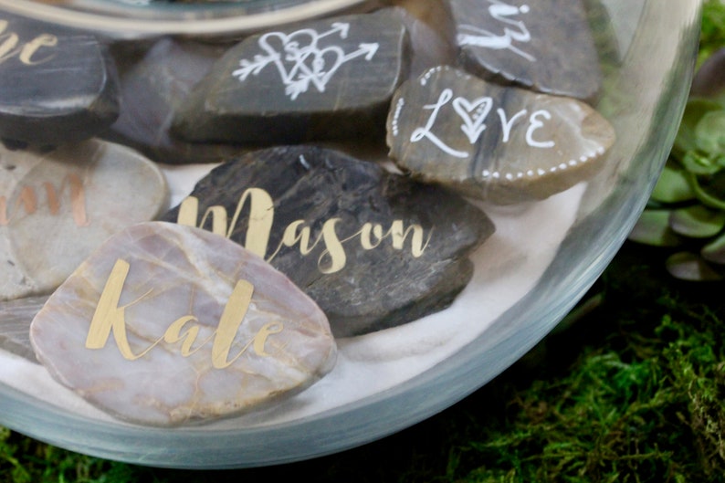 Wedding Wishing Stones Unique Wedding Guestbook Wedding Etsy