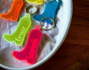 Bachelorette Personalized Name Keychain, Cowgirl Bachelorette Party, Country Hen Party, Last Rodeo, Keyring Hoe Down