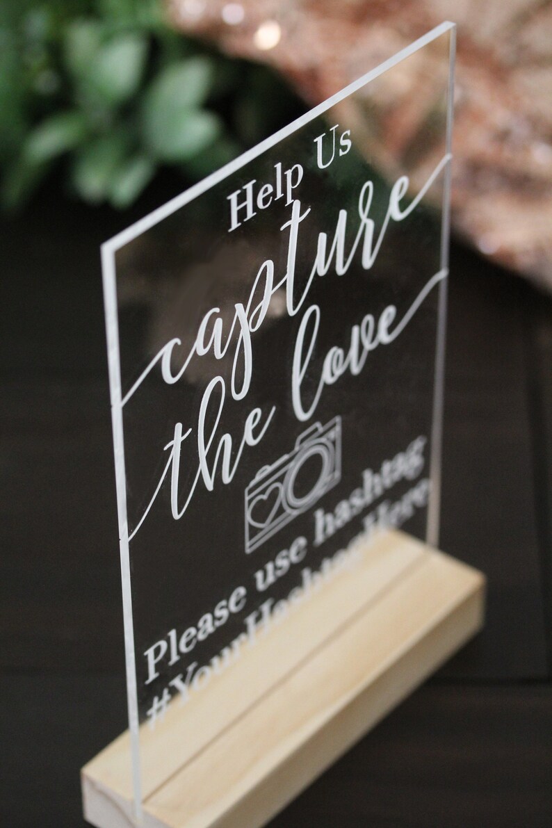 Acrylic Hashtag Sign Instagram Wedding Sign Custom Etsy