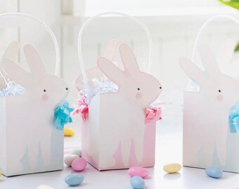 Easter Bunny Treat Baskets 8 ct, Bunny Party Favor, Some Bunny is One, Easter Treat Bag, Bunny Baby Shower Favor Bags