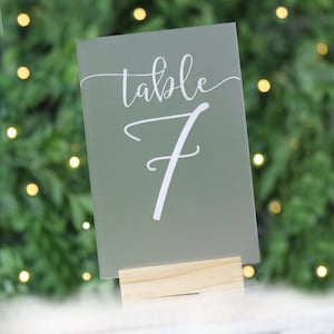 Acrylic Table Numbers Wedding - Frosted Acrylic Wedding Decor - Calligraphy Wedding Signage - Modern Table Centerpieces - Acrylic Numbers