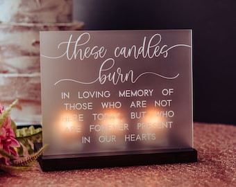 Wedding Memorial, In Loving Memory Wedding Sign, Wedding Memorial Sign, Acrylic Wedding Sign, Memorial Candle, Remembering Loved Ones