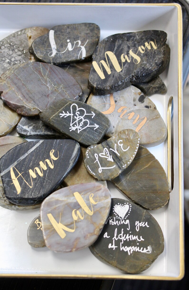 Wedding Wishing Stones Unique Wedding Guestbook Wedding Etsy
