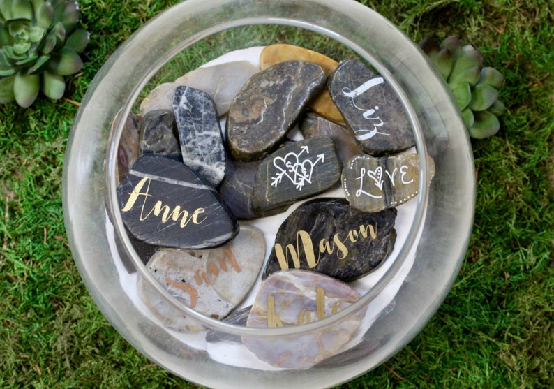 Wedding Wishing Stones Unique Wedding Guestbook Wedding Etsy