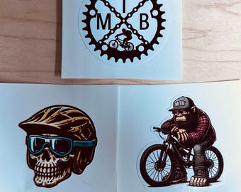 Mountain Bike Sticker Pack: Bigfoot, Skull, MTB Decals