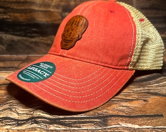 Leather Patch Camping Hat: Sugar Skull Adventure Gift